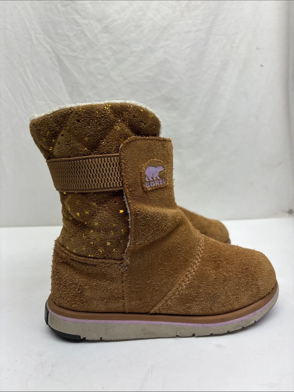 Sorel Kids Suede Winter Boots - Cozy Lined Ankle Boot, SZ 3 little girl, box 75